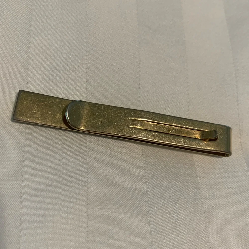Vintage Slide Money Clip Tie Bar Signed Swank